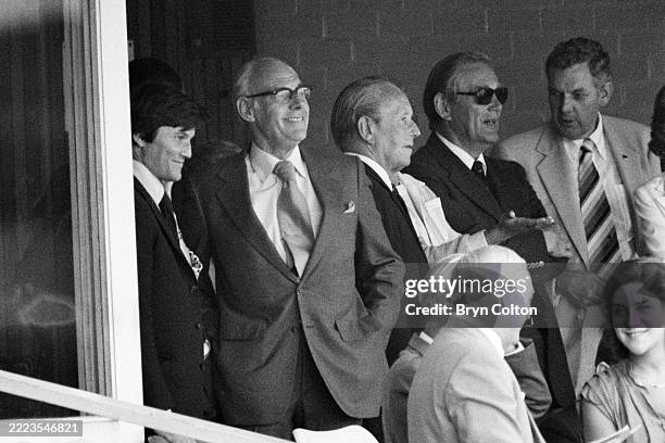 Denis Thatcher in the members stand during the Centenary Test match between England and Australia at Lord's Cricket ground, London, UK, on Monday,...