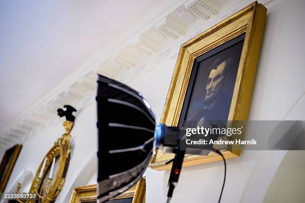 President Trump Meets With His Cabinet At The White House, Nyhetsfoto