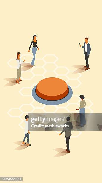 people with button - small changes stock illustrations