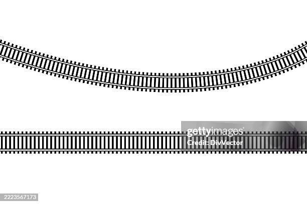 railway line vector illustration - train tracks stock illustrations