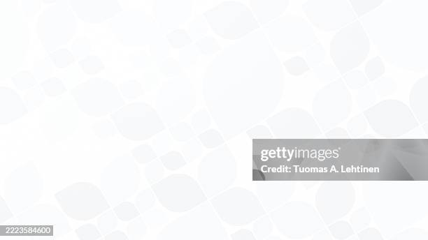 geometric pattern of abstract rounded light gray leafy shapes in various sizes on a white background. - escala de cinzentos imagens e fotografias de stock