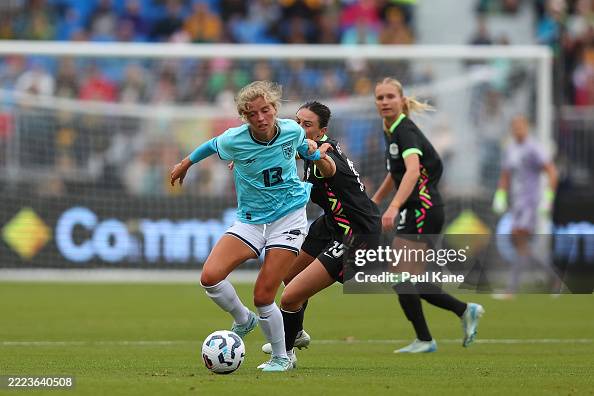 Pgssb Riley Tanner of Panama controls the ball against Emily Gielnik of ...