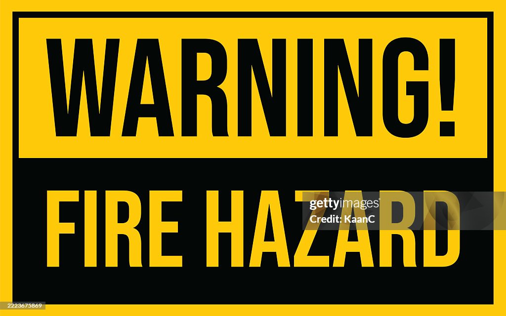 Fire Risk Warning Sign Fire Hazard Warning Sign Vector Stock Illustration High-Res Vector ...