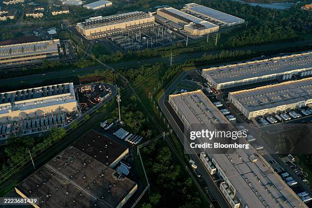 Amazon Web Services and Iron Mountain data centers in Manassas, Virginia, US, on Wednesday, July 9, 2025. Total power usage in the US is expected to...