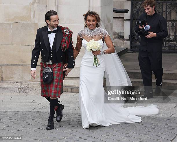 Mel B marries Rory McPhee at St Paul's Cathedral on July 05, 2025 in London, England.