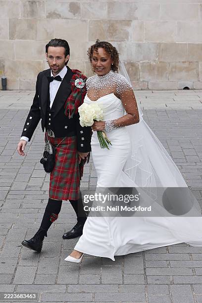 Mel B marries Rory McPhee at St Paul's Cathedral on July 05, 2025 in London, England.