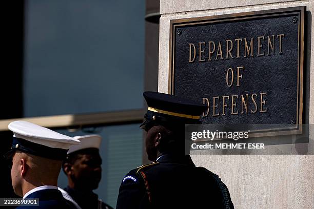 Department of Defence during a welcoming ceremony for Israeli Prime Minister Benjamin Netanyahu and his wife, Sara, as they arrive for meetings at...