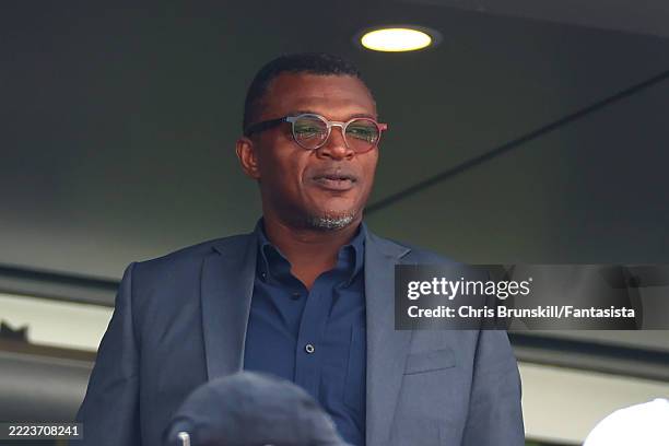 Marcel Desaily looks on during the FIFA Club World Cup 2025 semi-final match between Paris Saint-Germain and Real Madrid CF at MetLife Stadium on...