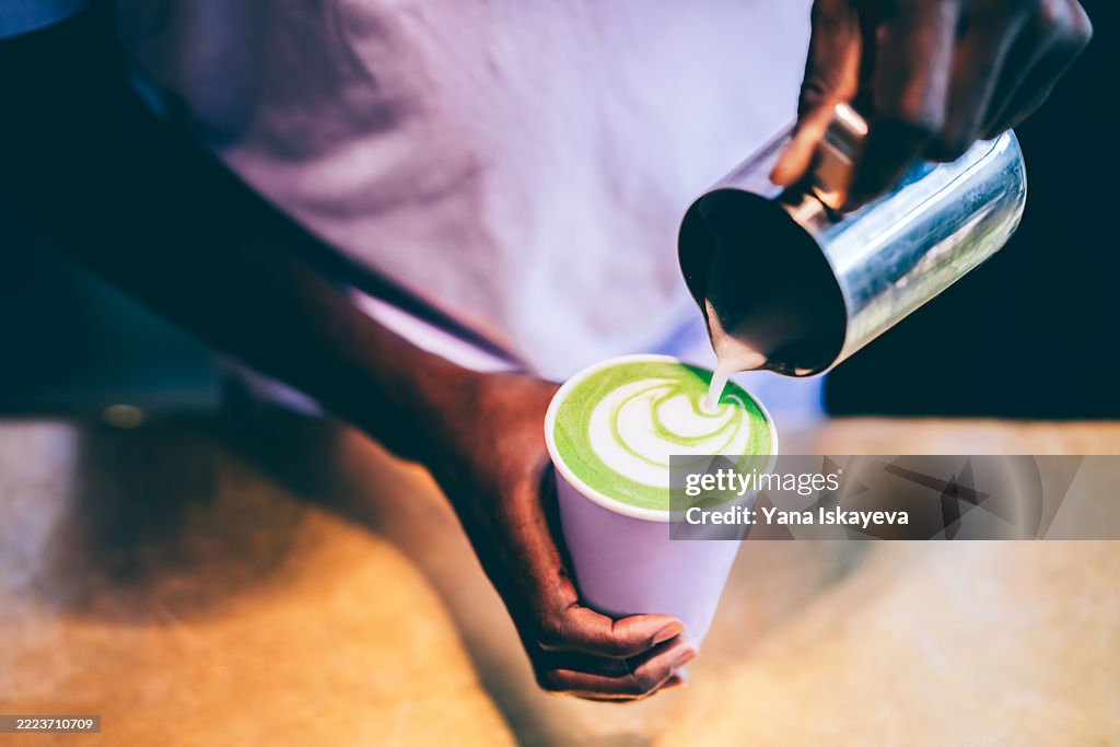 Preparing matcha tea in a mindful ritual