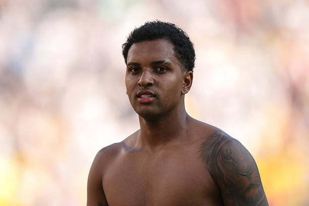 Rodrygo of Real Madrid looks on as he leaves the field of play following the final whistle of the FIFA Club World Cup 2025 quarter final match...