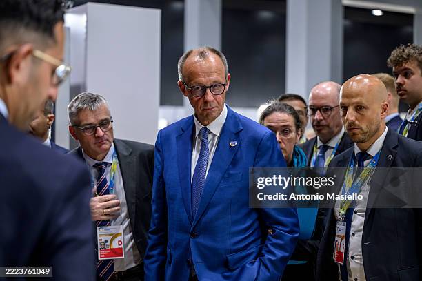 German Chancellor Friedrich Merz attends the Ukraine Recovery Conference 2025 at Roma Convention Center La Nuvola, on July 10, 2025 in Rome, Italy....