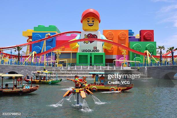 Visitors have fun at the LEGOLAND Shanghai Resort on July 5, 2025 in Shanghai, China. In a burst of colorful creativity and boundless imagination,...