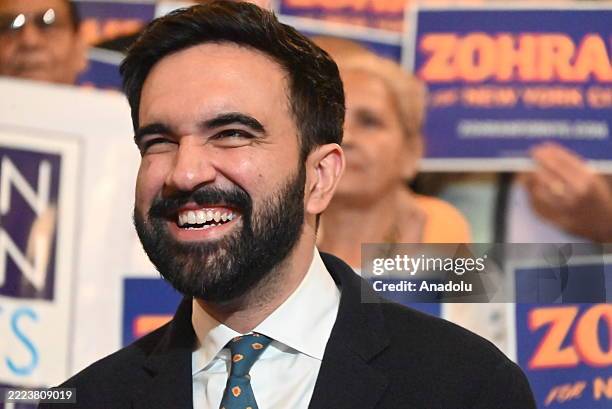 Zohran Mamdani, the Democratic nominee for New York City mayor, participate in an endorsement event with Congressman Adriano Espaillat at the United...