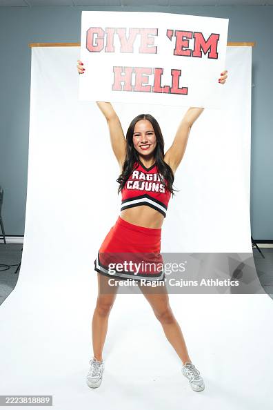 Emily Ragin Addison Freyou of the Ragin' Cajuns poses for a portrait at the... News ...