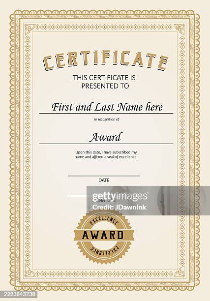 certificate diploma design template for awards and achievements - vertical lines background stock illustrations