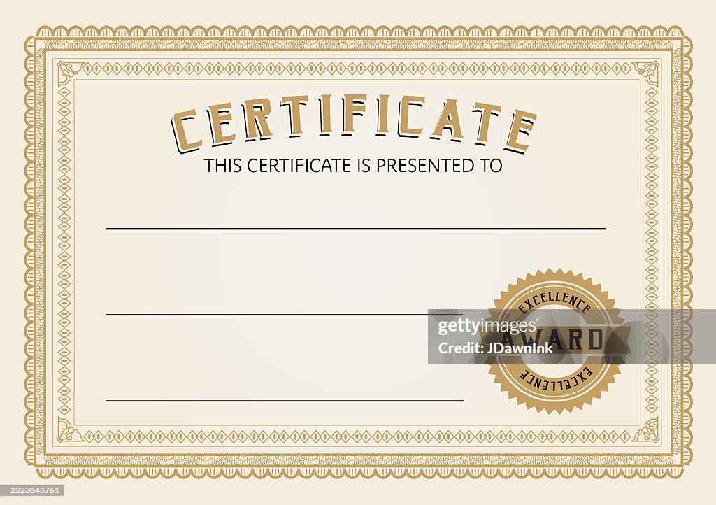Certificate Diploma Design template for Awards and Achievements blank copy space to customize own text
