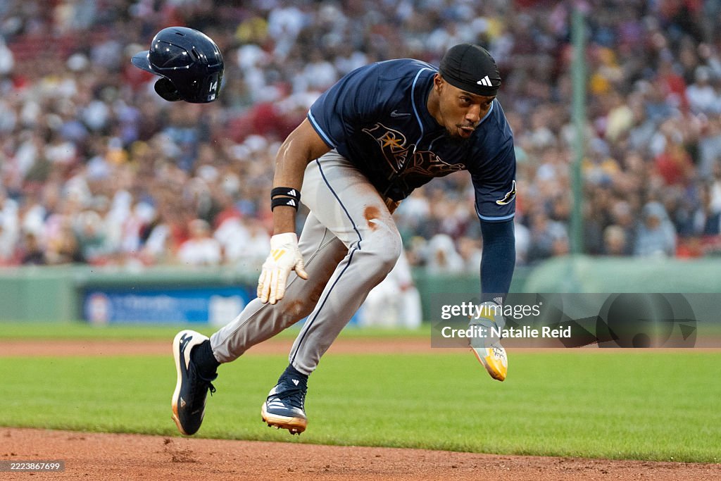 Simpson Rays Baseball Player Chandler Simpson of the Tampa Bay Rays dives into third in the second ...