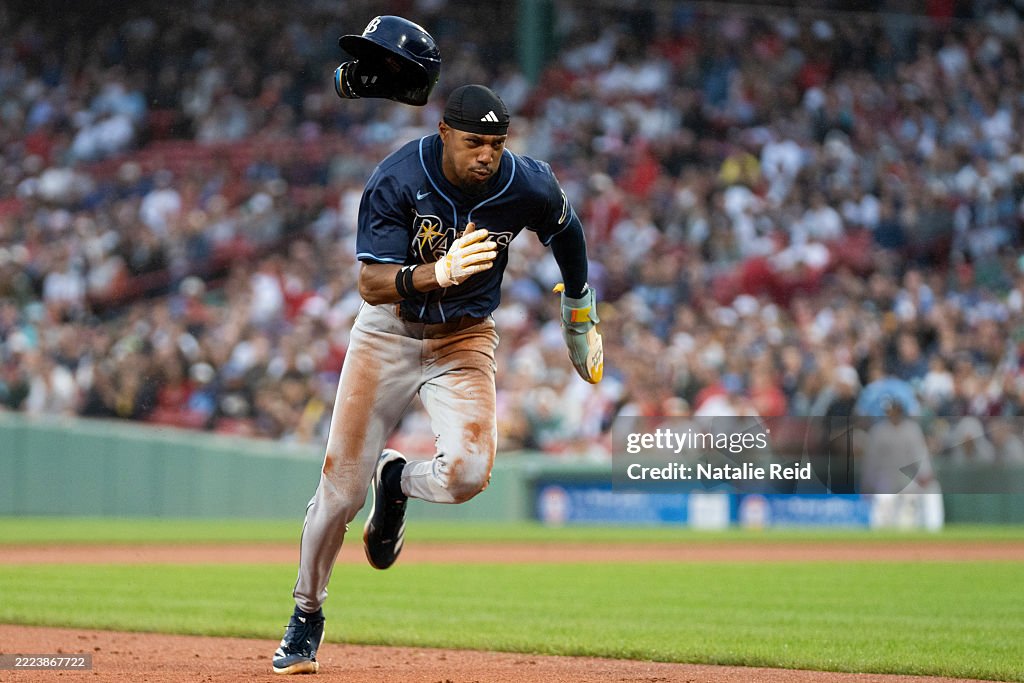 Simpson Rays Baseball Player Chandler Simpson of the Tampa Bay Rays runs to third in the second ...