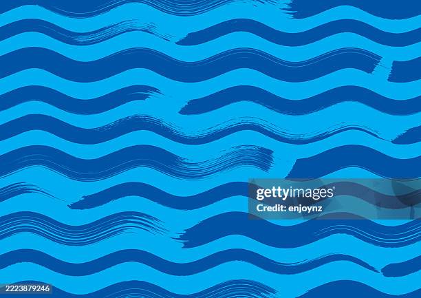 Blue Wavey Line Pattern Seamless Blue Wavy Lines Pattern Illustration High-Res Vector Graphic ...