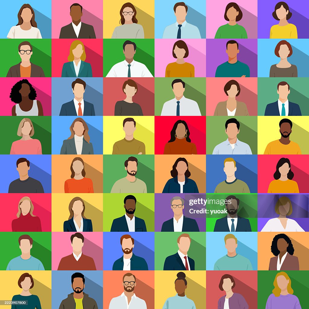 Video Call Grid Of Diverse People Multicultural Virtual Meeting ...