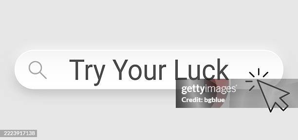 try your luck - search bar with cursor on blank background - try it on stock illustrations