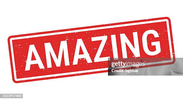 amazing - red rubber stamp on white background - epic stock illustrations