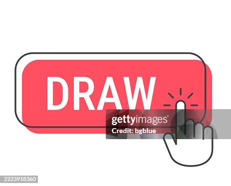Mouse Button Draw Draw Click Button With Hand Cursor On White Background High-Res Vector ...
