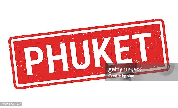 phuket - red rubber stamp on white background - phuket stock illustrations