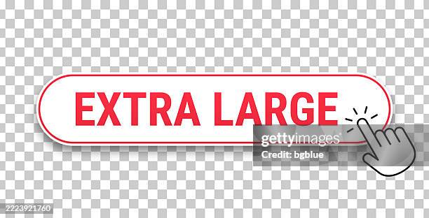 extra large - 3d click web button with hand cursor on blank background - bigger stock illustrations