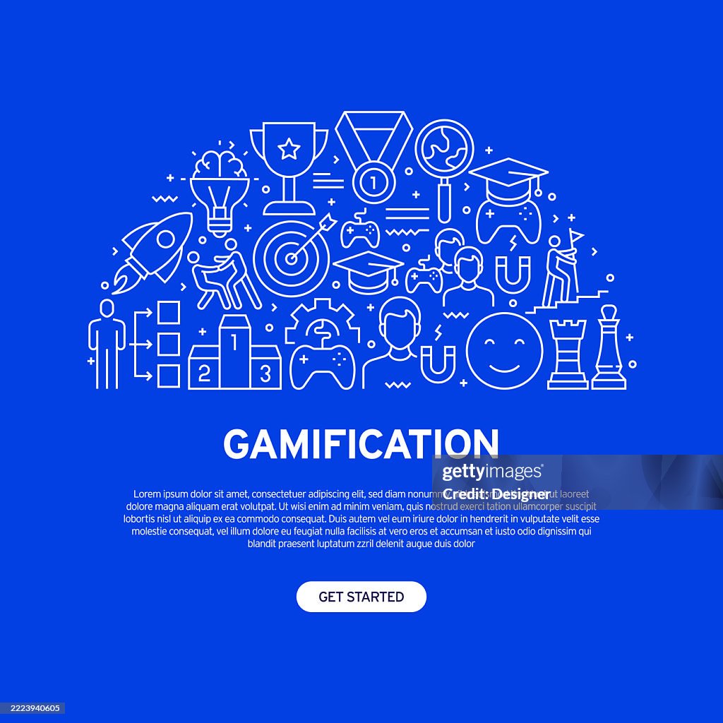 Gamification Related Vector Illustration Technology Gamer Learning ...
