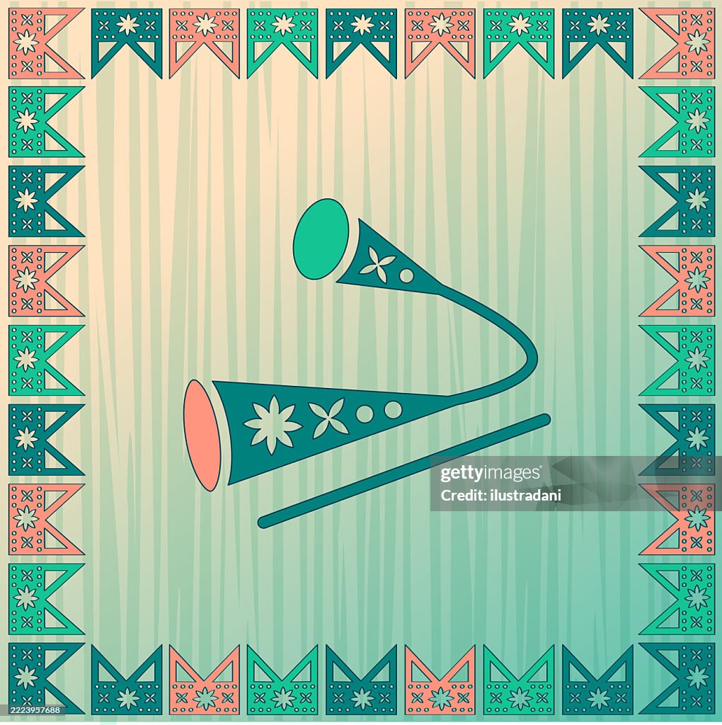 Agogo with flag frame in cutout style