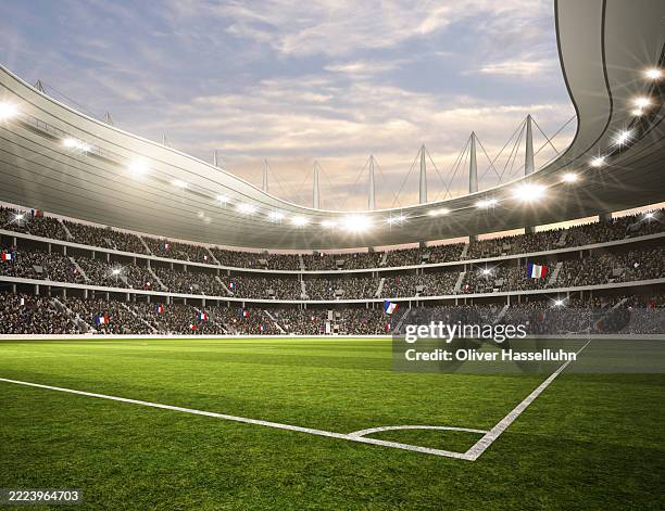 Soccer stadium in the evening
