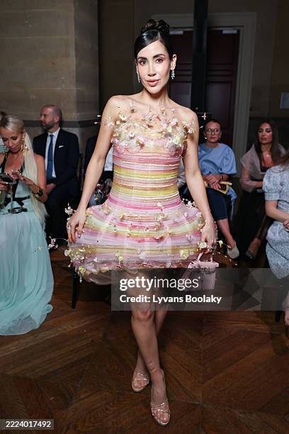 Stephania Morales attends the Georges Hobeika Haute Couture Fall/Winter 2025/2026 show as part of Paris Fashion Week on July 07, 2025 in Paris,...