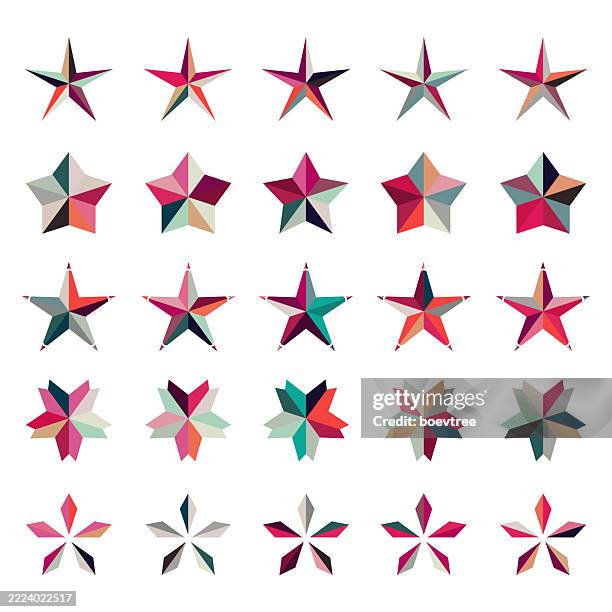 abstract colors pentagon pattern icon set collection - pentagon logo stock illustrations