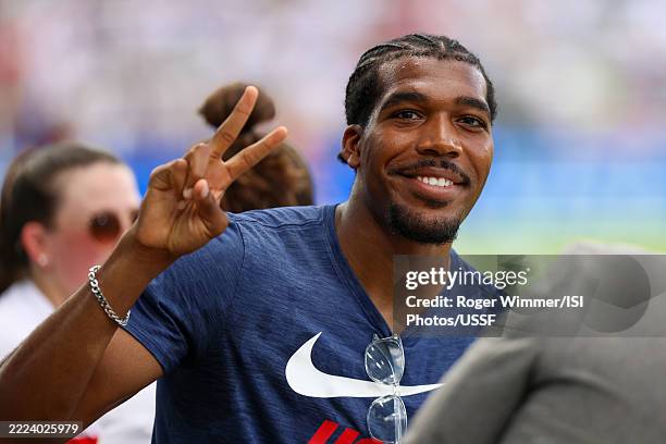 Donovan Pines of Barnsley FC before a match between United States and and Canada at Audi Field on July 2, 2025 in Washington, DC.