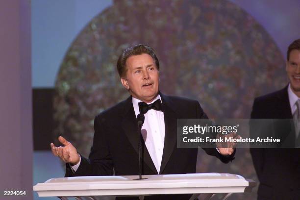 Martin Sheen of The West Wing accepts his award for Outstanding Performance by a Male Actor in a Drama Series at the 7th Annual Screen Actors Guild...