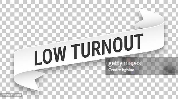 low turnout - 3d banner on transparent background - attendance stock illustrations