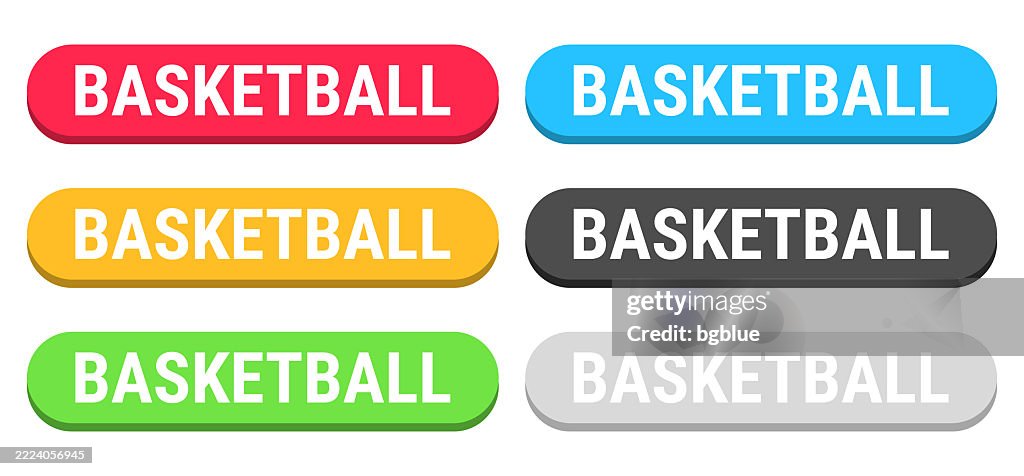 Basketball Button Basketball Colorful 3d Click Web Buttons On Blank Background High-Res ...