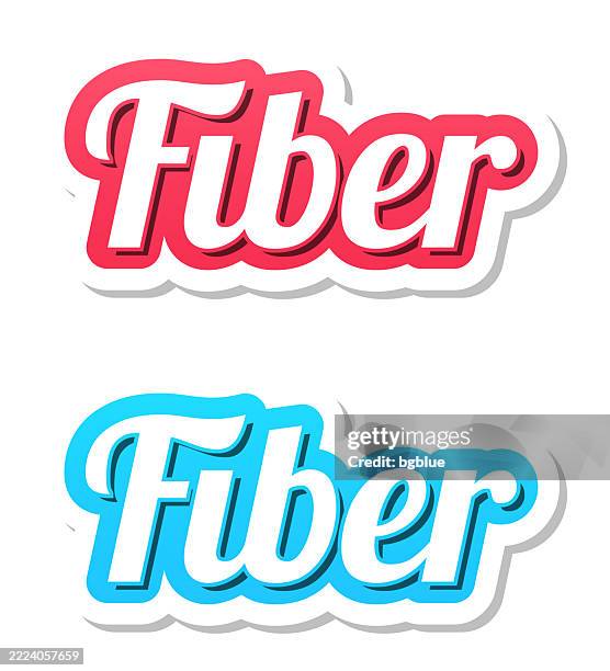 fiber - 3d text in red and blue on white background - fiber optic cable isolated stock illustrations