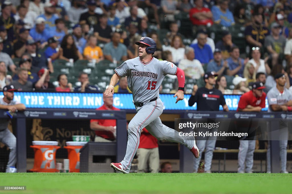 Nationals Riley Adams Riley Adams of the Washington Nationals rounds the bases during the ...