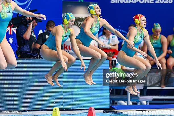 Singapore, Singapore Sienna Green of Australia, Sienna Hearn of Australia, Bronte Halligan of Australia, Gabi Palm of Australia during the women's...