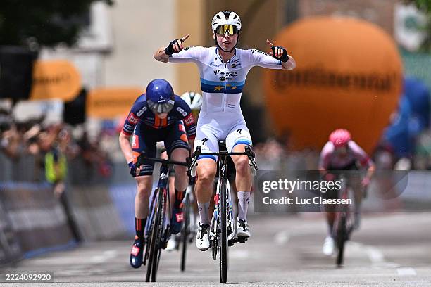 Lorena Wiebes of Netherlands and Team SD Worx - Protime celebrates at finish line as stage winner during the 36th Giro d'Italia Women 2025, Stage 3 a...