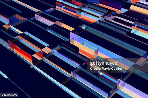 an abstract composition of dispersive geometric forms - refraction stock pictures, royalty-free photos & images