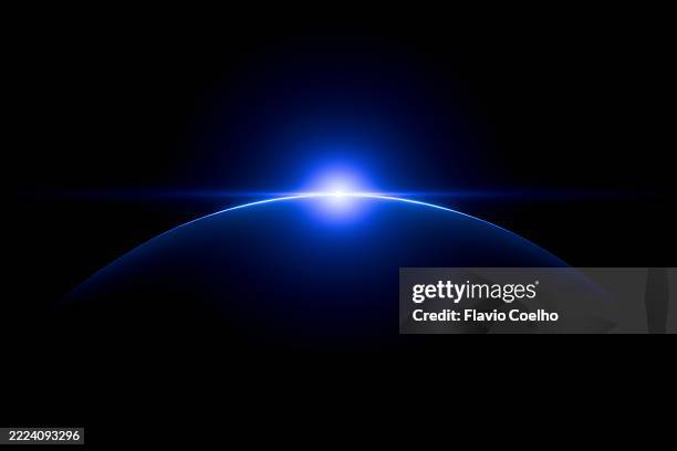 a new horizon emerges from darkness - horizont über land stock-fotos und bilder