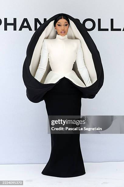 Cardi B attends the Stéphane Rolland Haute Couture Fall/Winter 2025/2026 show as part of Paris Fashion Week on July 08, 2025 in Paris, France.