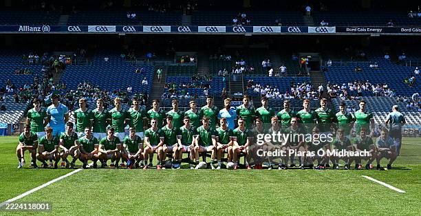 Dublin , Ireland - 12 July 2025; The Limerick squad before the Tailteann Cup final match between Kildare and Limerick at Croke Park in Dublin.