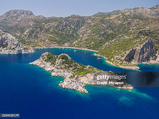 inseln, mittelmeerküste, türkei - halbinsel stock-fotos und bilder