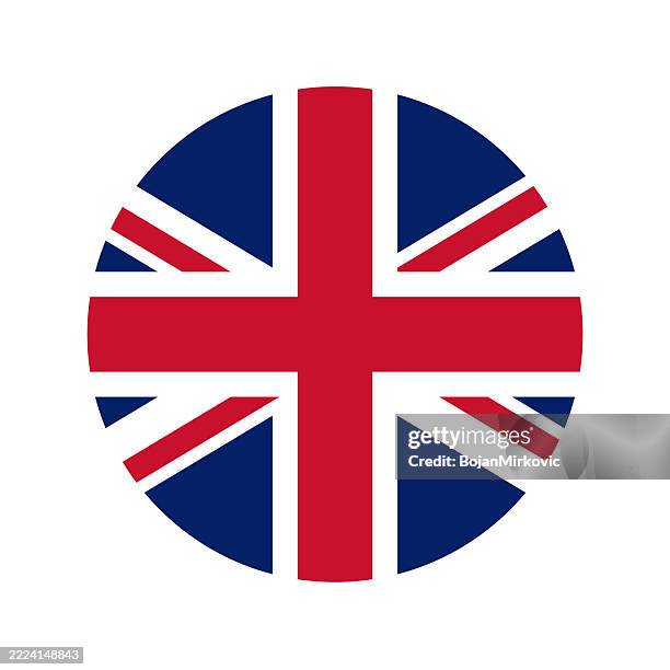 kreisflagge des vereinigten königreichs. großbritannien kreisflagge. union jack. vektor - english-flag stock-grafiken, -clipart, -cartoons und -symbole