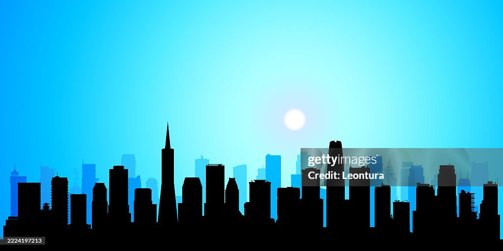 San Francisco Skyline Silhouette (All Buildings are Complete and Moveable)