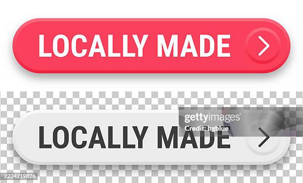 locally made - 3d click web buttons on blank background - make a image with transparent background stock illustrations